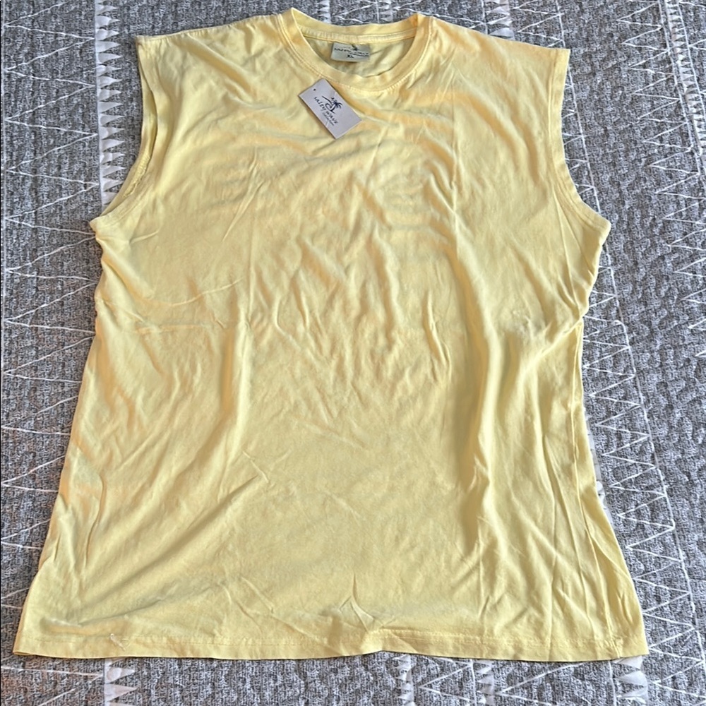 Yellow Sleeveless Muscle Tee Shirt BNWT